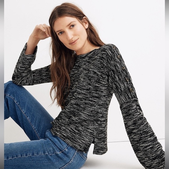 Madewell Button Shoulder Wide Sleeve Top - Picture 13 of 13